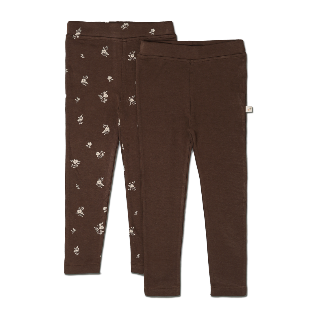 Organic Leggings | Birch + Dark Brown