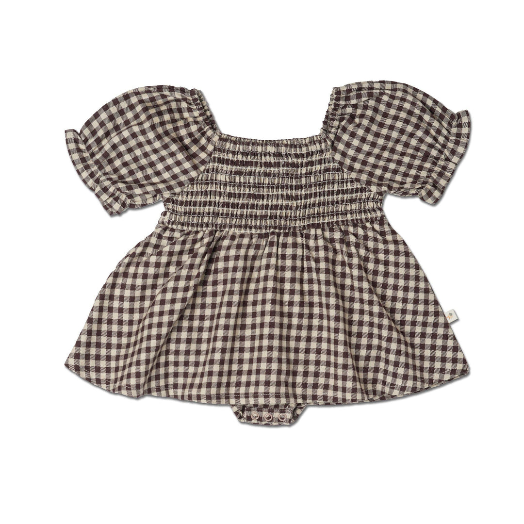 Organic Smocked Dress | Gingham Checks