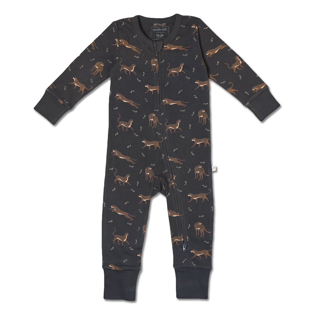 Organic 2-Way Zip Romper | Leopard
