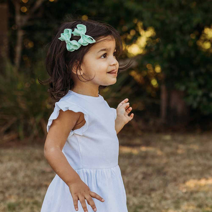 Baby Green Piggy Tail Hair Clips | Pair - Echo Market