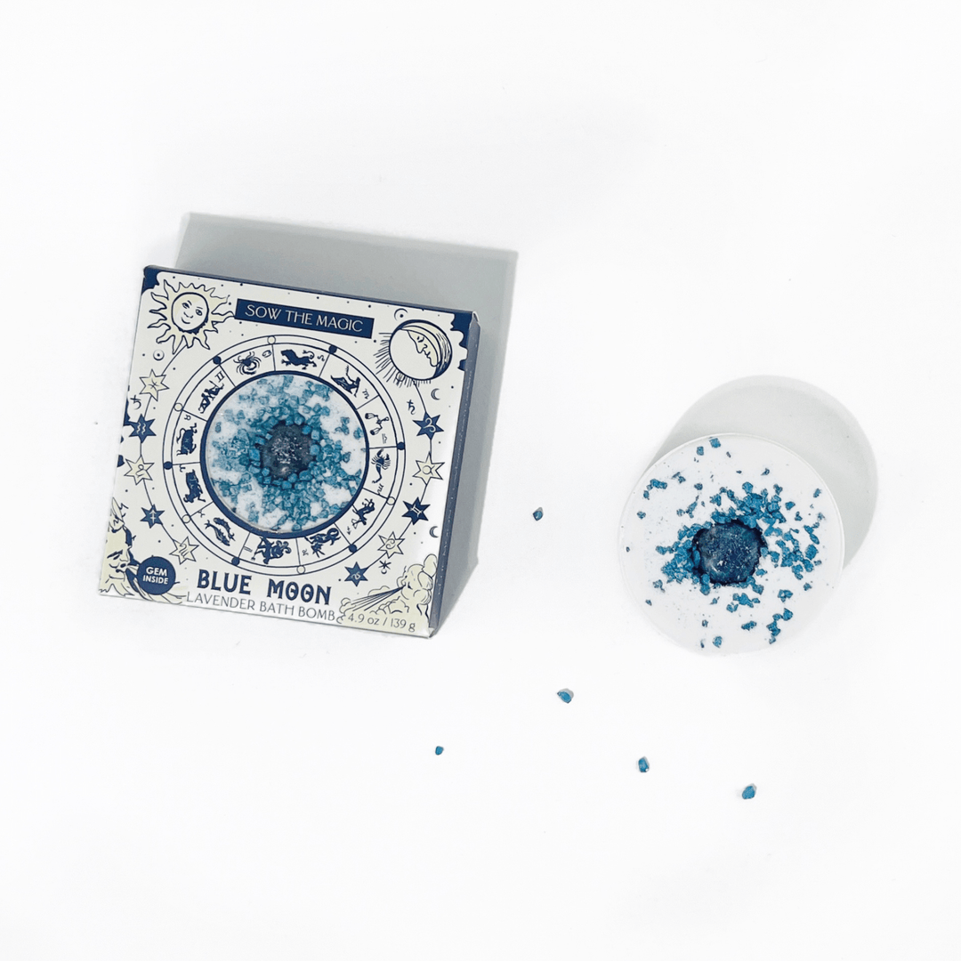 Blue Moon Lavender Bath Bomb with Sodalite - Echo Market