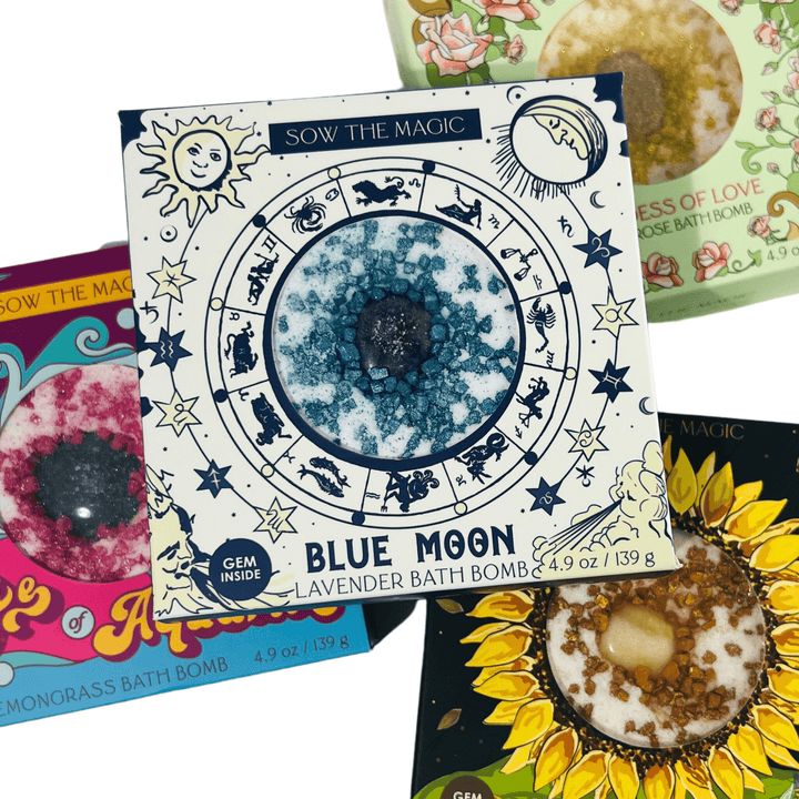 Blue Moon Lavender Bath Bomb with Sodalite - Echo Market