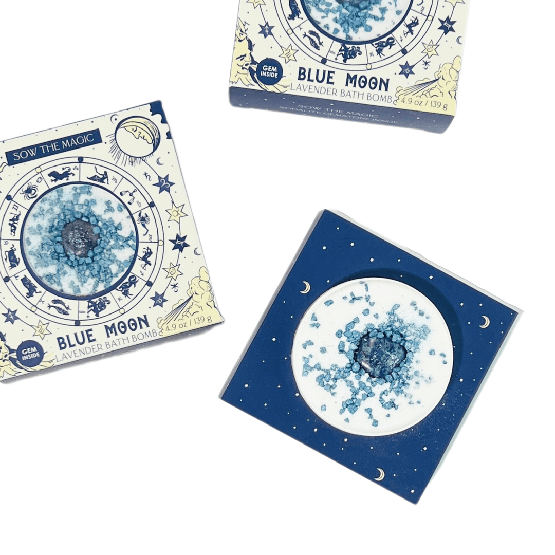 Blue Moon Lavender Bath Bomb with Sodalite - Echo Market