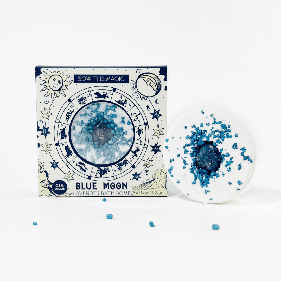 Blue Moon Lavender Bath Bomb with Sodalite - Echo Market