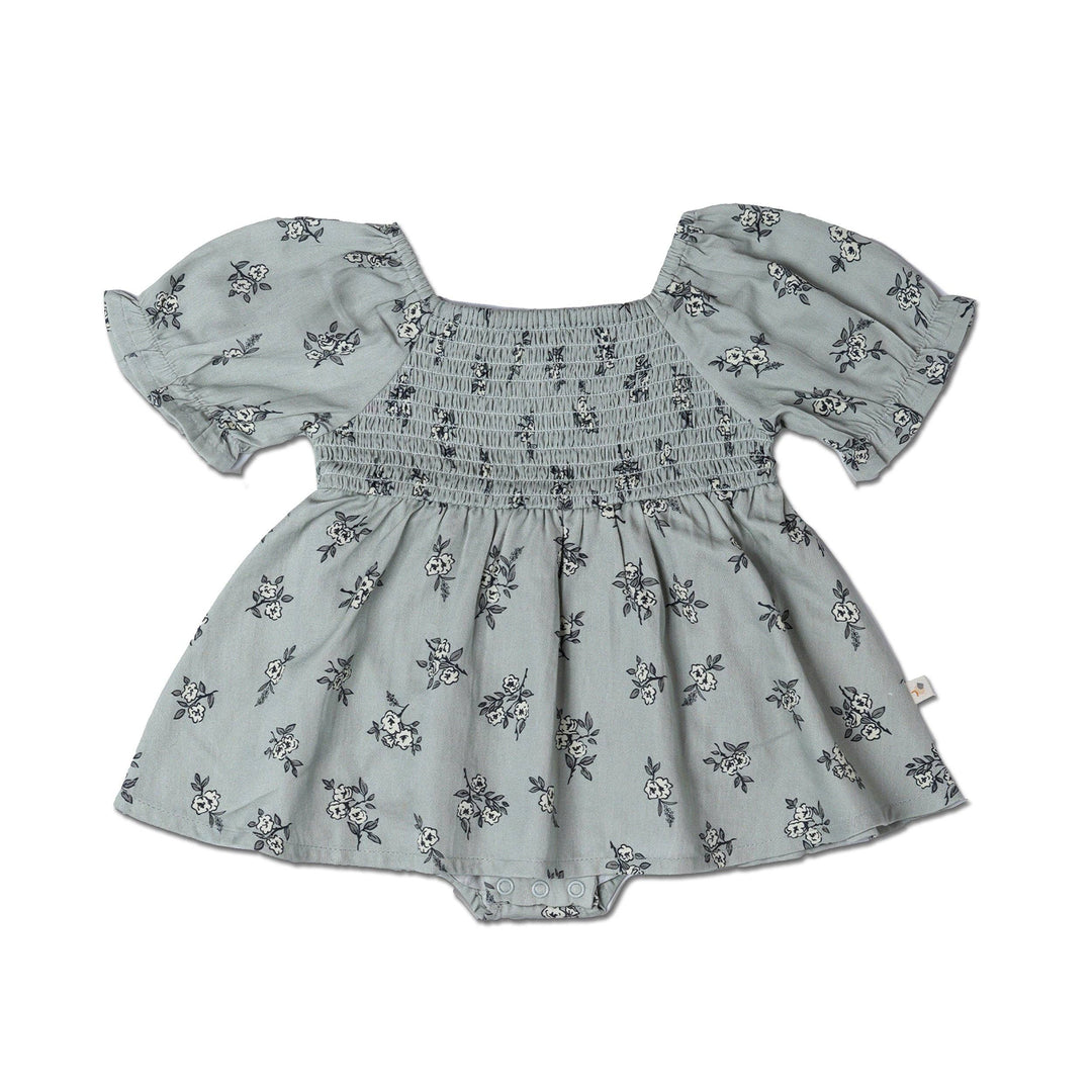 Organic Smocked Dress | Sage Bloom