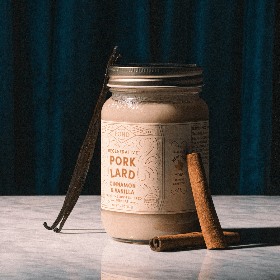 Cinnamon & Vanilla Regenerative Pork Lard 14oz - Echo Market