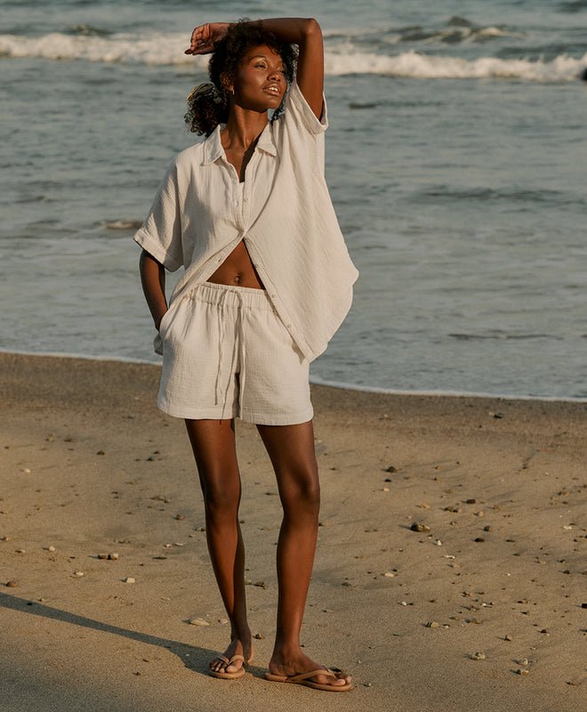 Coastal Double Gauze Curved Hem Short - Echo Market