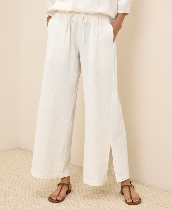 Coastal Double Gauze Split Hem Pant - Echo Market