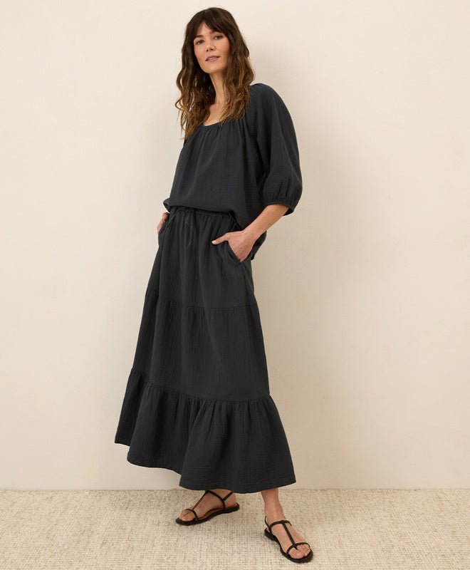 Coastal Double Gauze Tiered Maxi Skirt - Echo Market