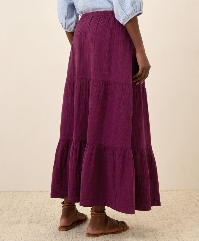 Coastal Double Gauze Tiered Maxi Skirt - Echo Market