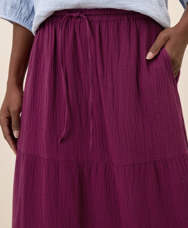 Coastal Double Gauze Tiered Maxi Skirt - Echo Market