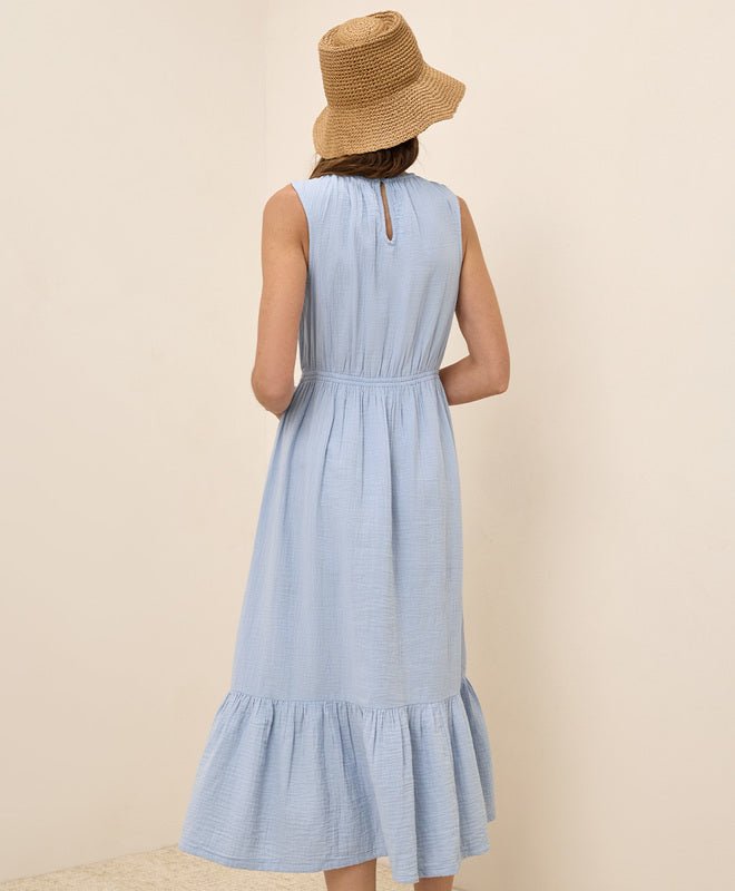 Coastal Double Gauze Tiered Midi Dress - Echo Market