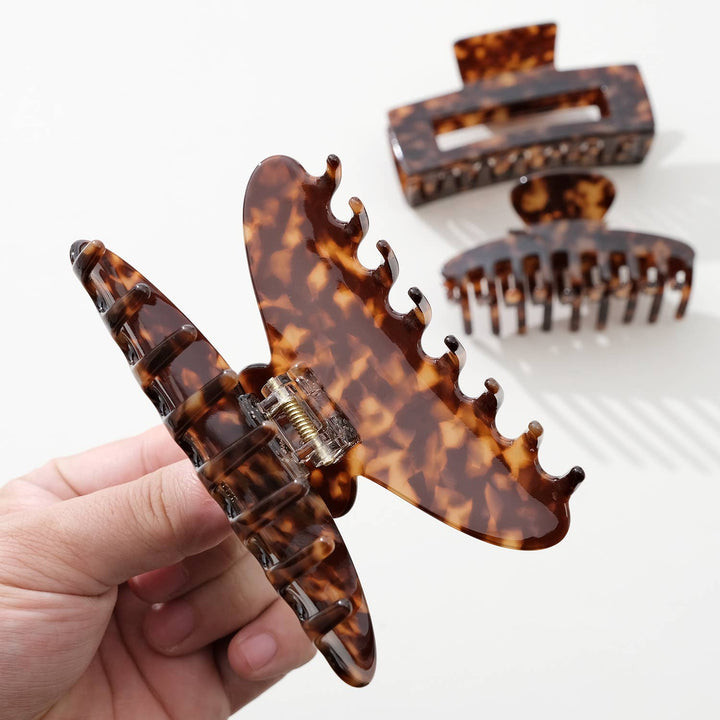 Deep Tortoise Large | Assorted Large Claw Clips - Echo Market