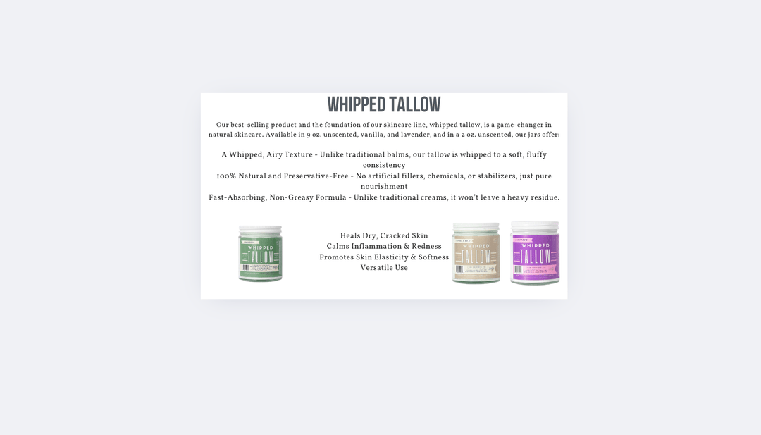 Lavender Whipped Tallow | All Natural Grass Fed Beef Tallow  - Echo Market