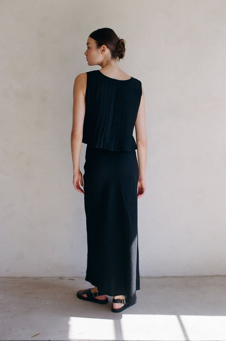 Linen Everyday Long Skirt | Black - Echo Market