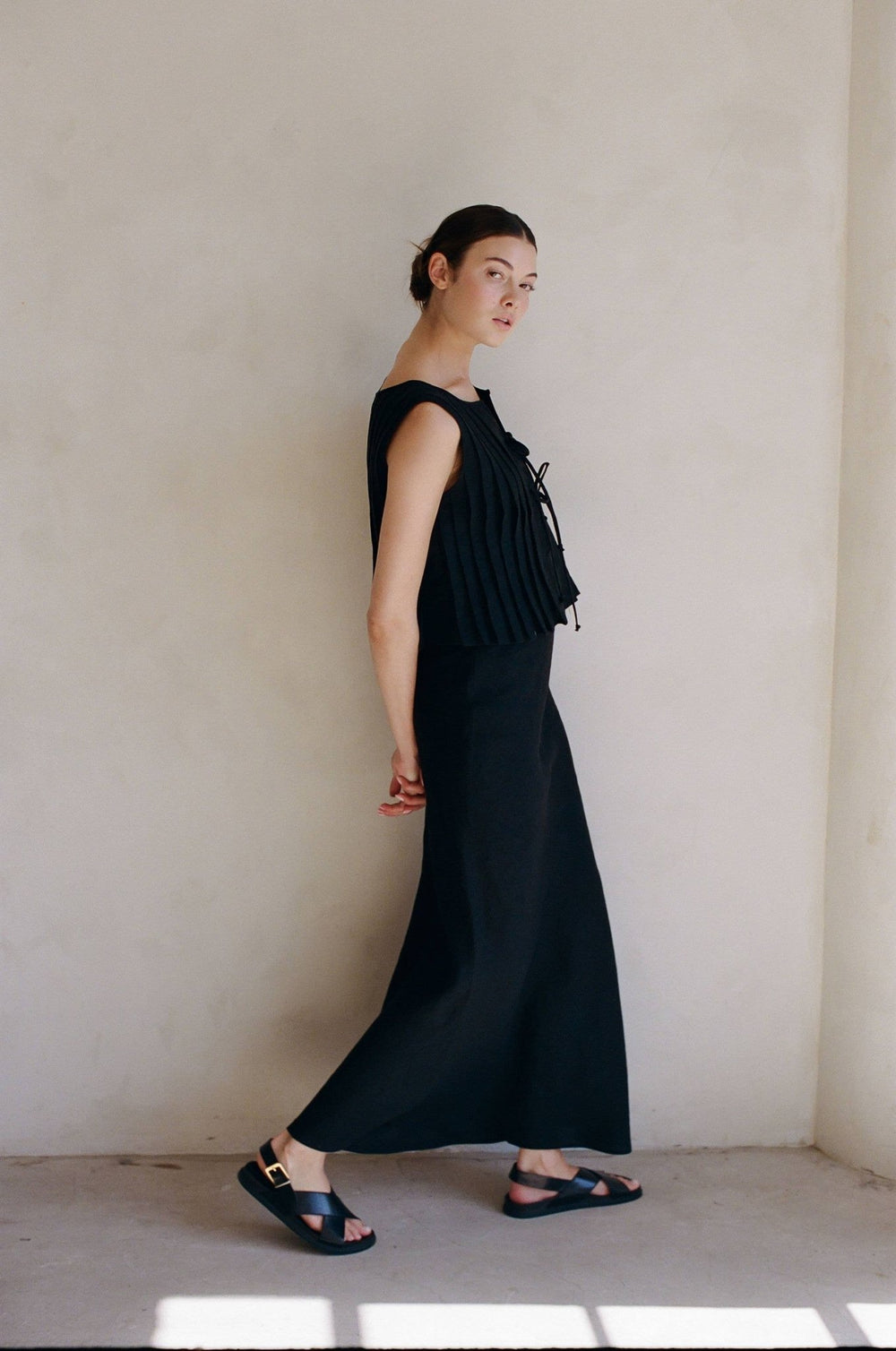 Linen Everyday Long Skirt | Black - Echo Market
