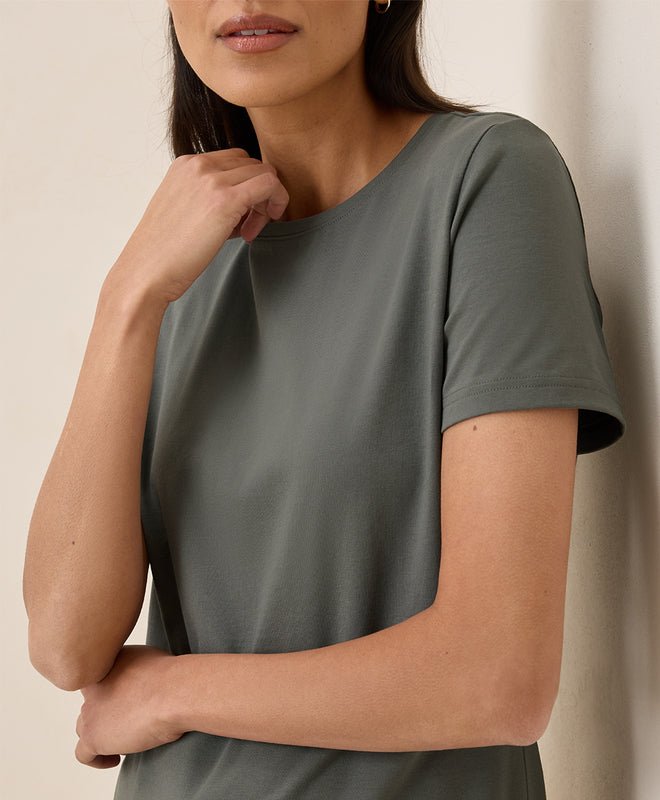 Luxe Stretch Organic Cotton Jersey Tee - Echo Market
