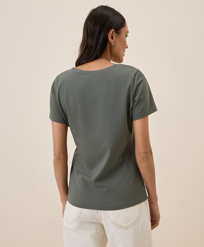 Luxe Stretch Organic Cotton Jersey Tee - Echo Market