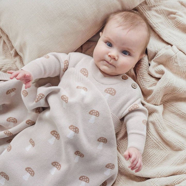 Mushroom Knit Romper | Sand - Echo Market