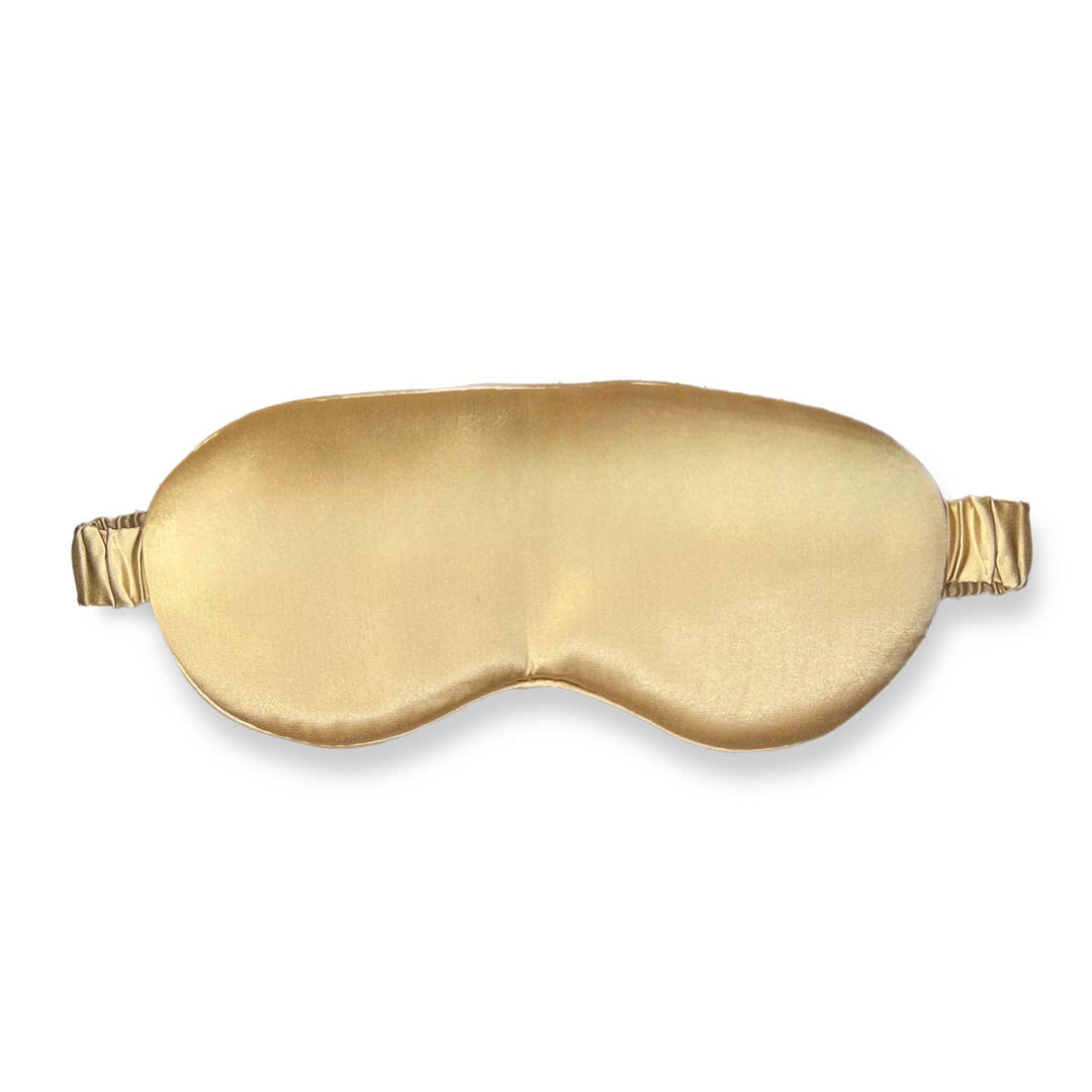Organic Mulberry Silk Sleep Eye Mask in gold.