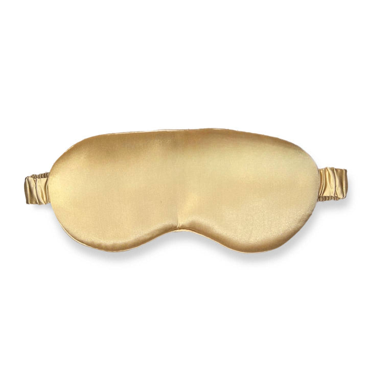 Organic Mulberry Silk Sleep Eye Mask in gold.