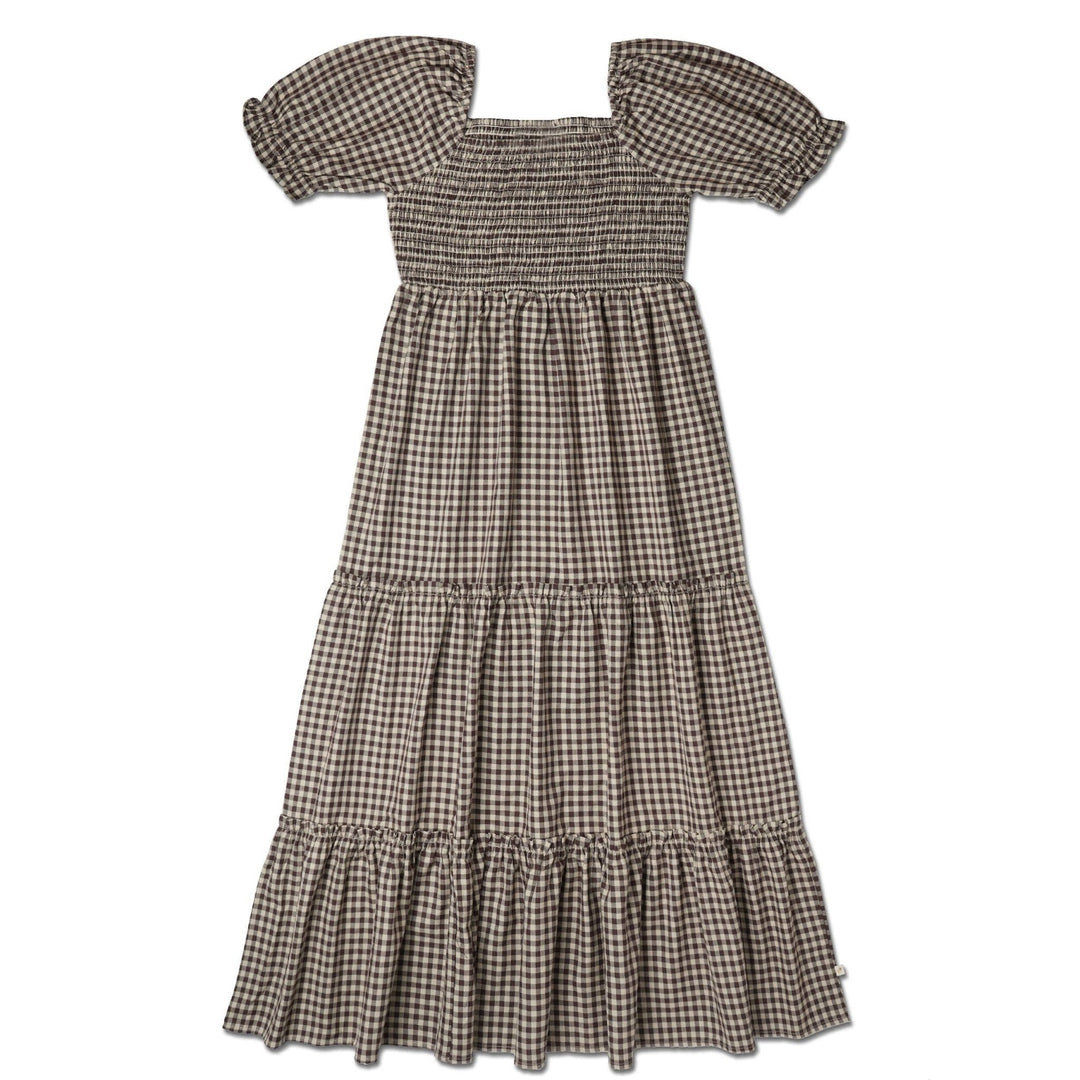 Organic Smocked Tiered Dress | Gingham Checks - Echo Market