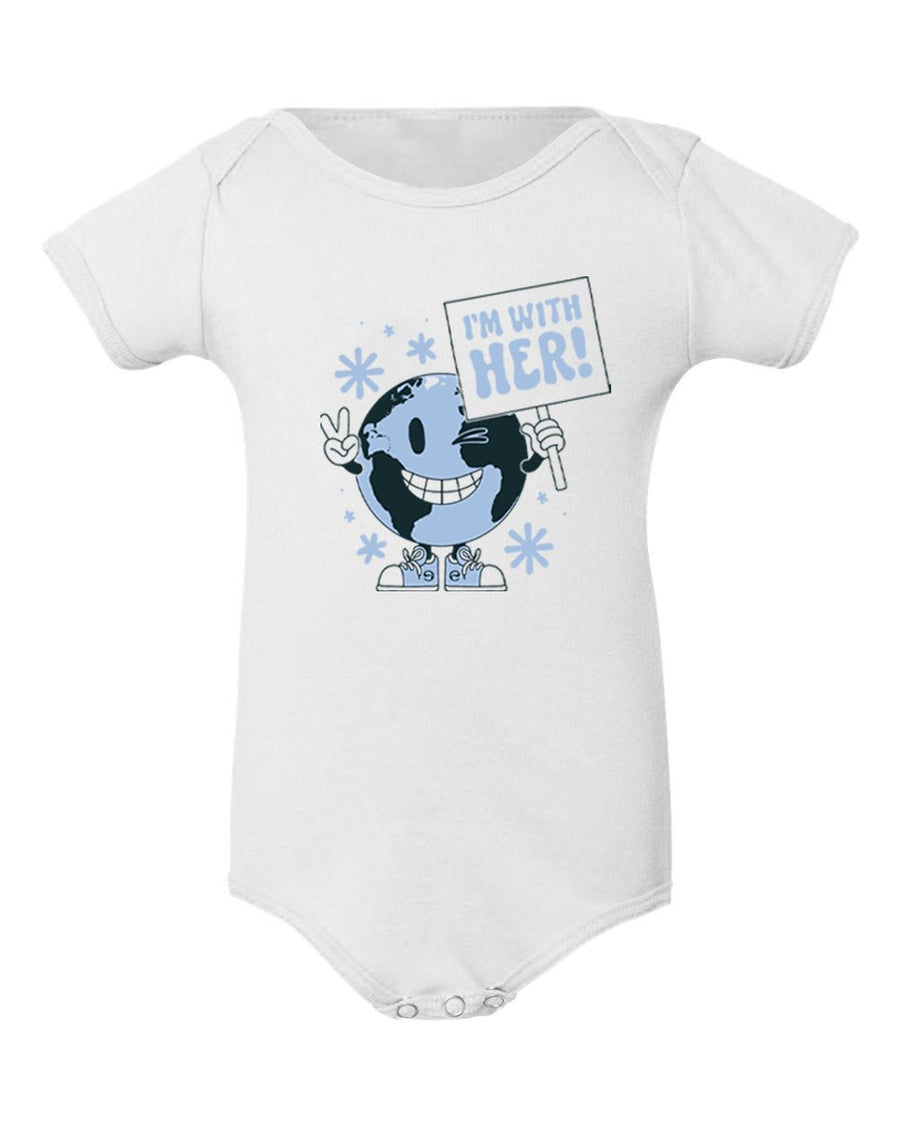 (PRE - ORDER) "I'm With Her" | Earth Day 2025 Organic Cotton Baby Onesie - Echo Market