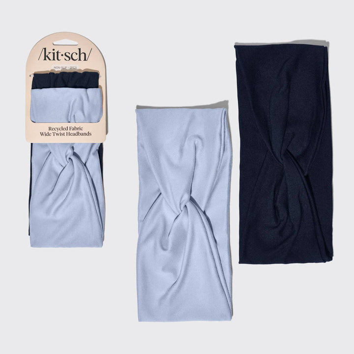Recycled Fabric Wide Twist Headbands | 2pc Set - Echo Market
