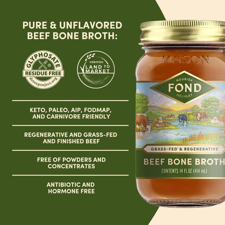 Regenerative Grass - fed Beef Bone Broth - Echo Market
