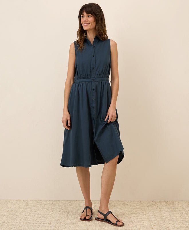 Sunset Lightweight Cotton Sleeveless Shirtdress - Echo Market