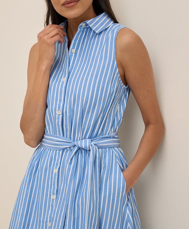 Sunset Lightweight Cotton Sleeveless Shirtdress - Echo Market