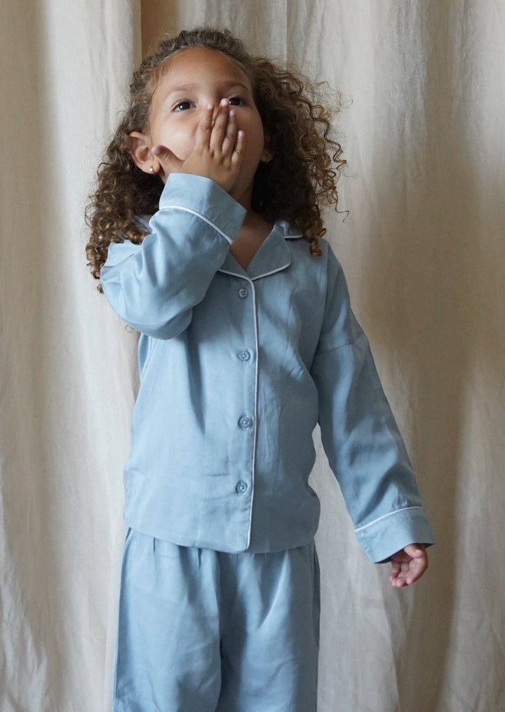 "Sweet Dreams" Two - Piece Pajamas Set | Cloud Blue - Echo Market