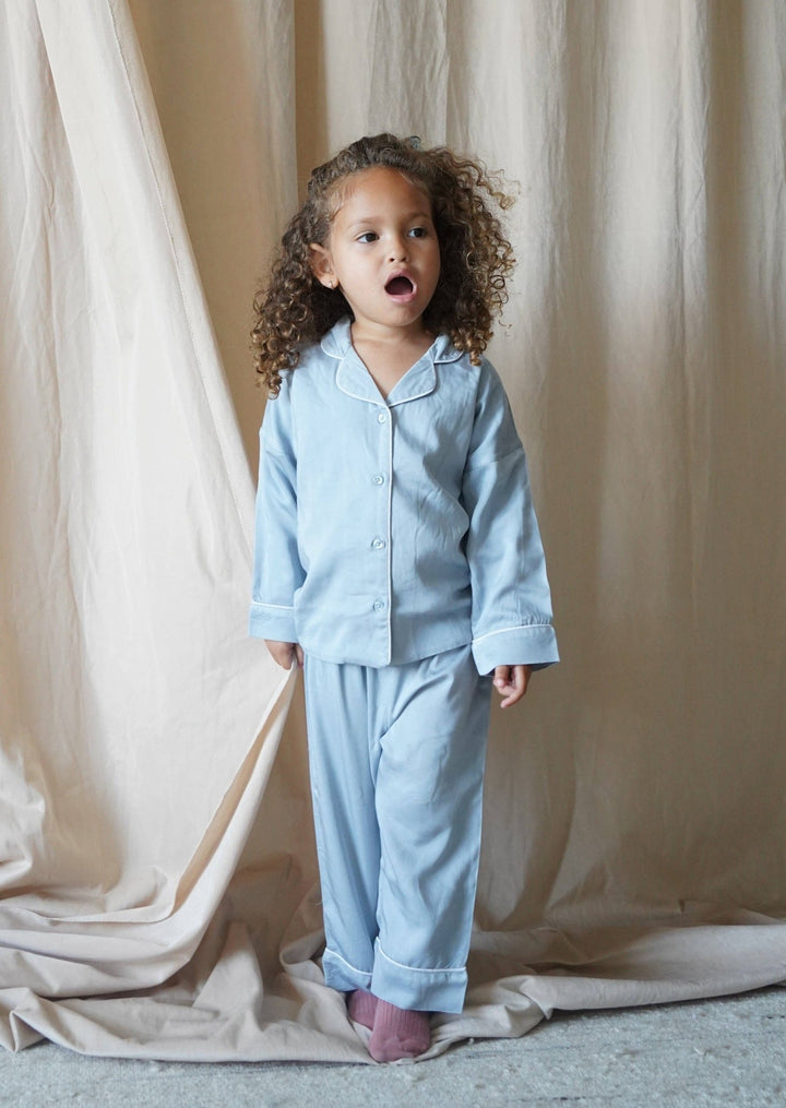 "Sweet Dreams" Two - Piece Pajamas Set | Cloud Blue - Echo Market