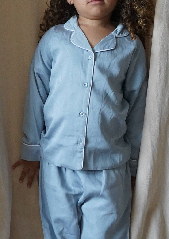 "Sweet Dreams" Two - Piece Pajamas Set | Cloud Blue - Echo Market