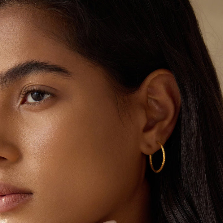 Textured Gold Hoop Earring - Echo Market