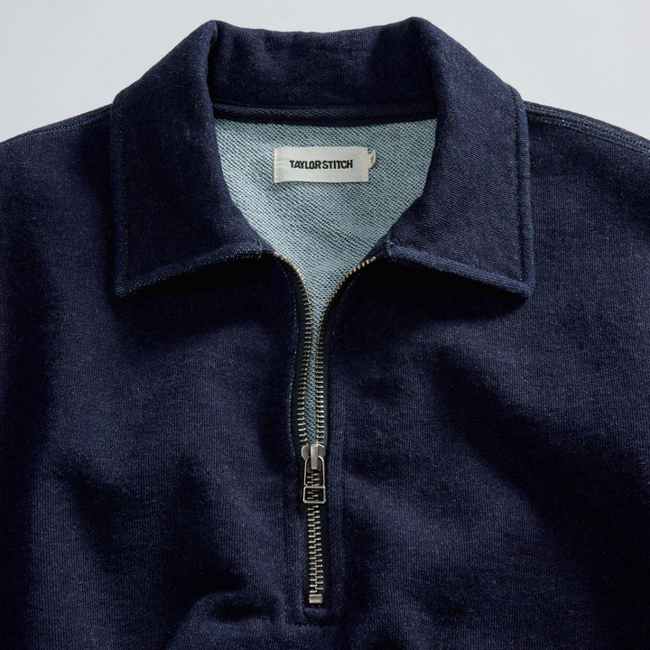 The Apres Quarter Zip | Rinsed Indigo - Echo Market