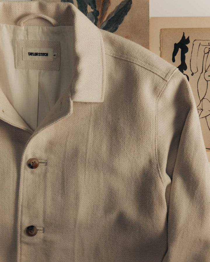 The Crew Jacket | Seeded Natural Sashiko - Echo Market