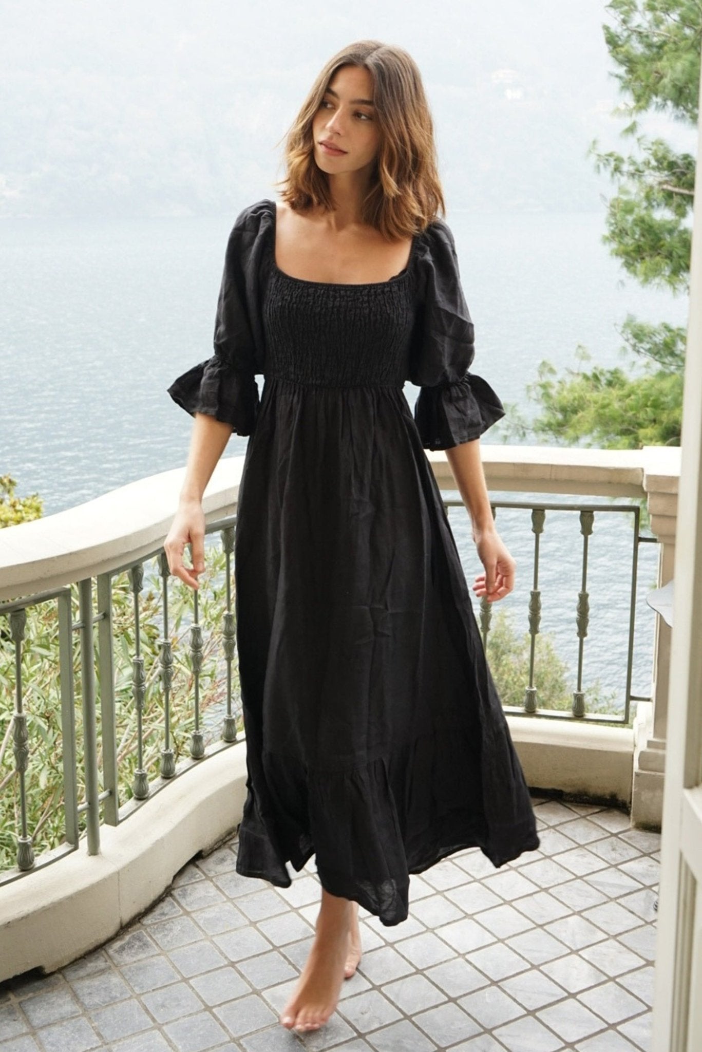 deia midi dress The Deia Linen Dress – Echo Market
