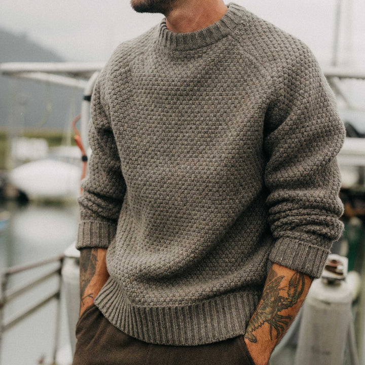 The Fisherman Sweater | Taupe Merino - Echo Market