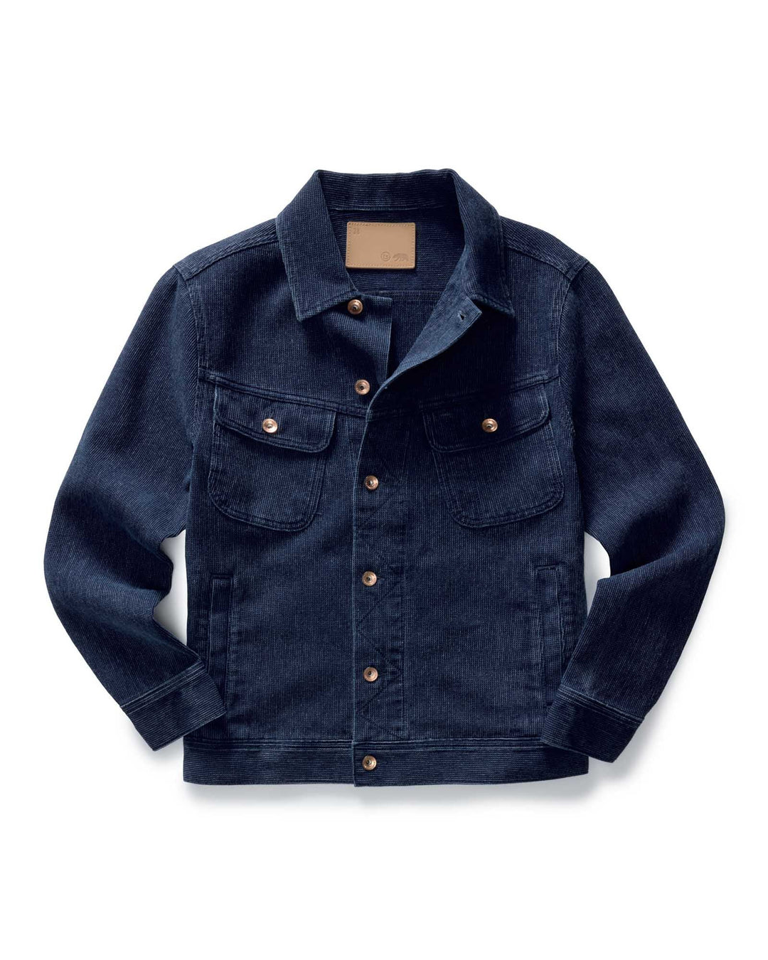flatlay of jean jacket.