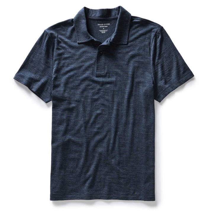 The Merino Polo | Heather Navy - Echo Market