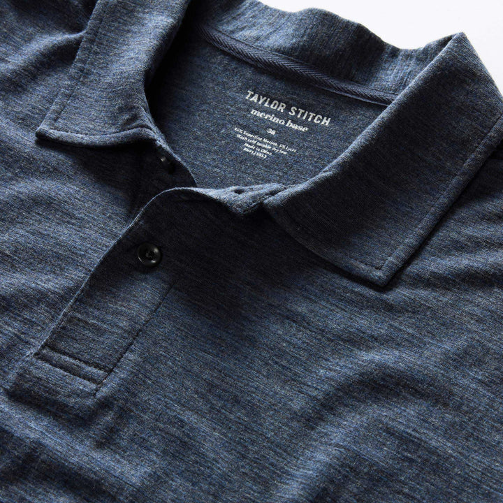 The Merino Polo | Heather Navy - Echo Market