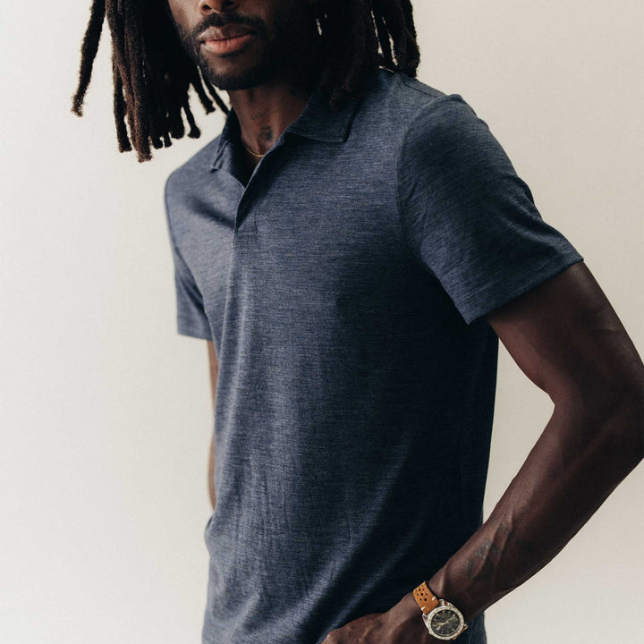 The Merino Polo | Heather Navy - Echo Market