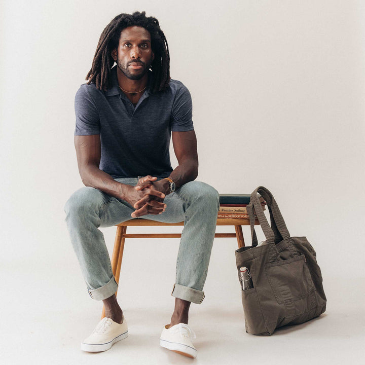 The Merino Polo | Heather Navy - Echo Market