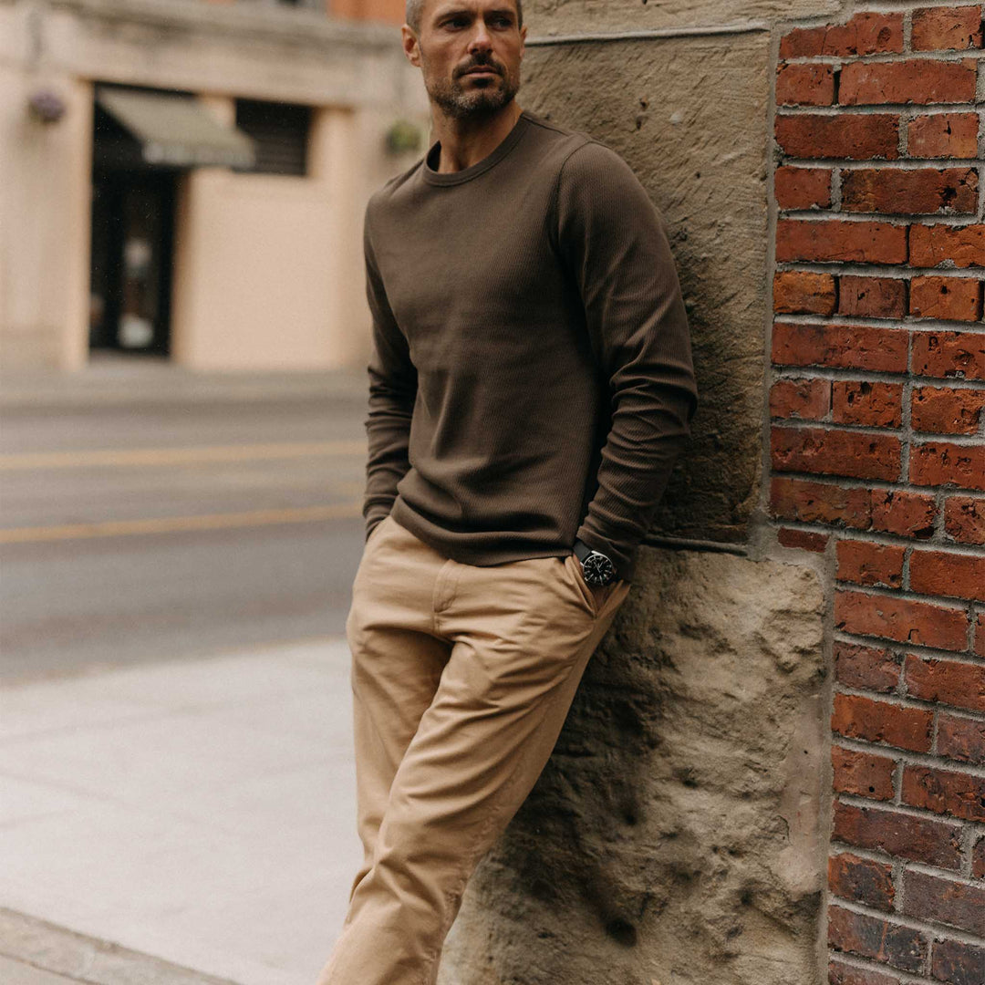 The Organic Cotton Waffle Crew Long Sleeve - Echo Market