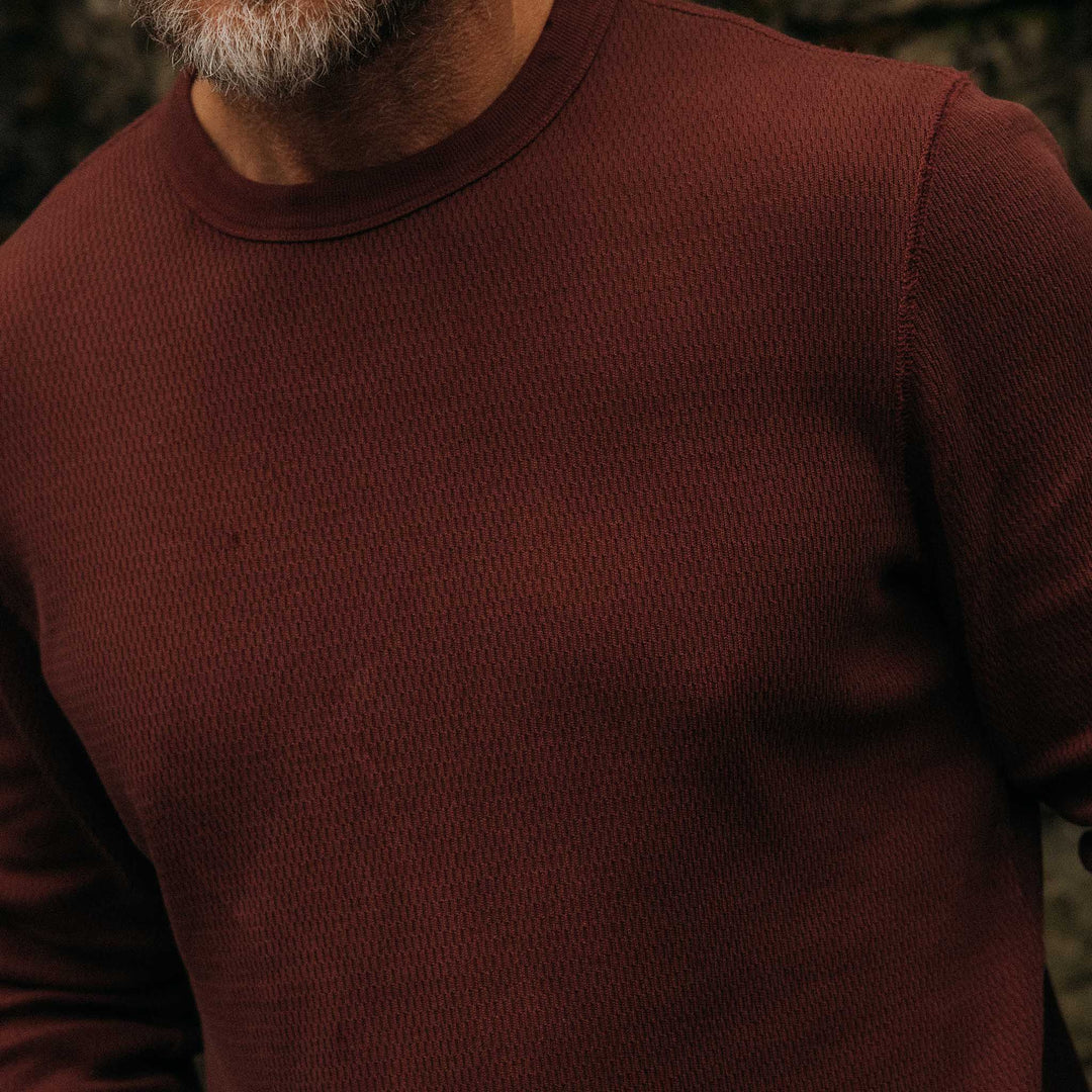 The Organic Cotton Waffle Crew Long Sleeve - Echo Market
