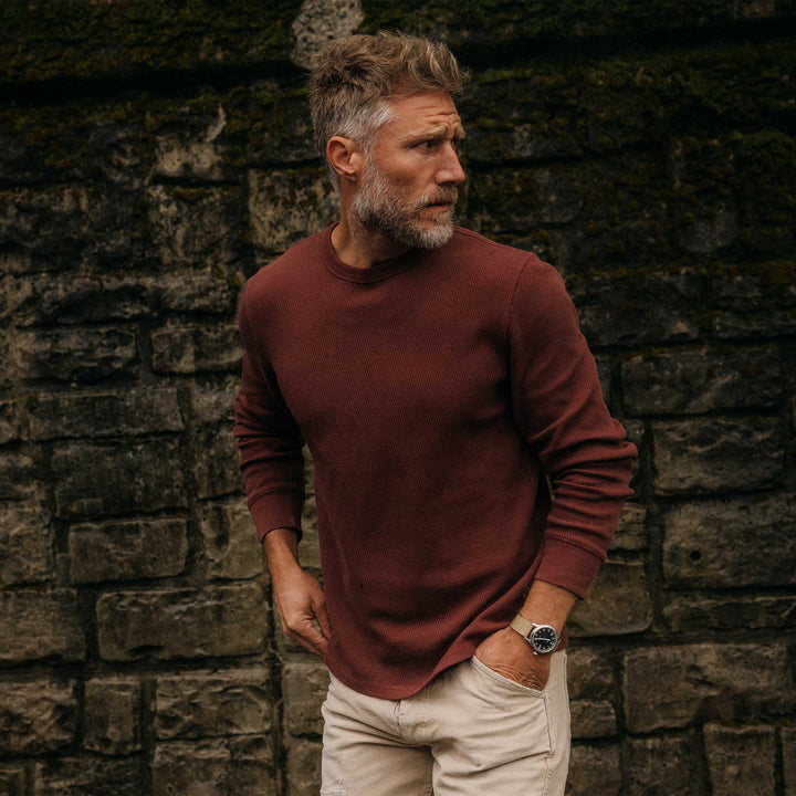 The Organic Cotton Waffle Crew Long Sleeve - Echo Market