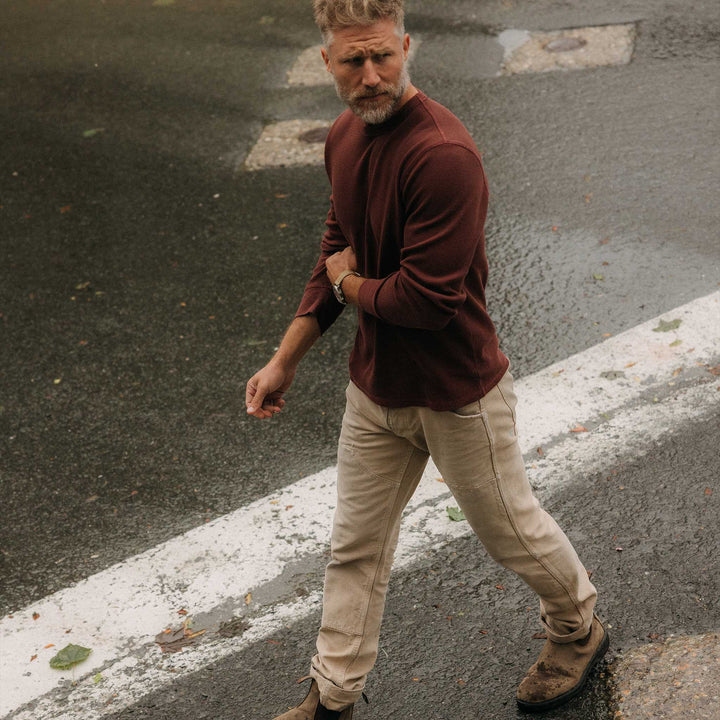 The Organic Cotton Waffle Crew Long Sleeve - Echo Market