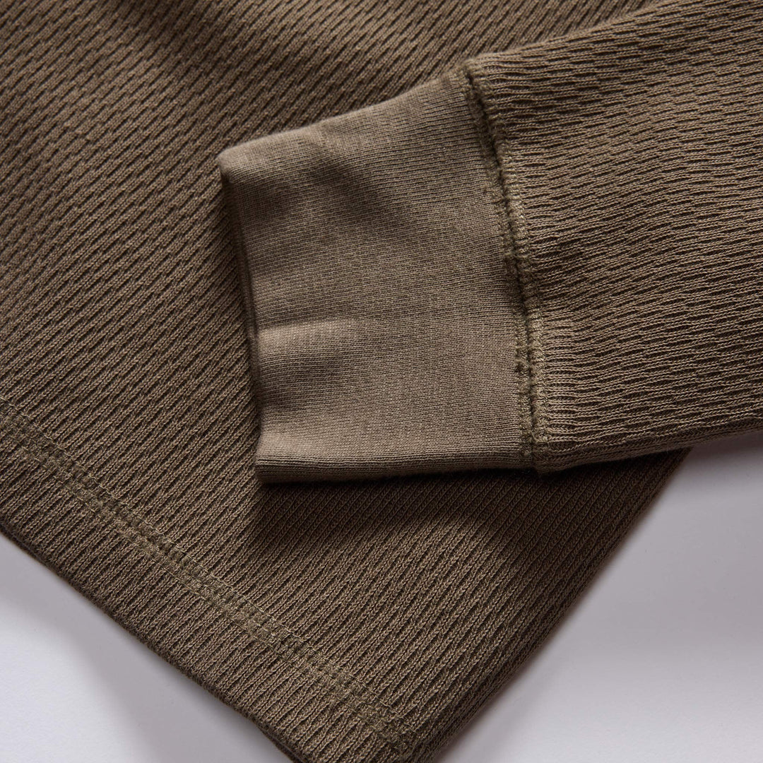 The Organic Cotton Waffle Crew Long Sleeve - Echo Market