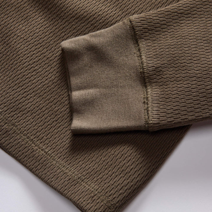 The Organic Cotton Waffle Crew Long Sleeve - Echo Market